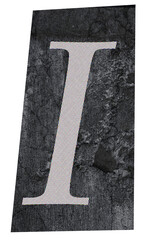 letter I klipping cut out paper collage