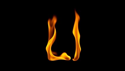 Fototapeta premium Fiery U-Shaped Flame: A Dramatic, Dark Abstract Image