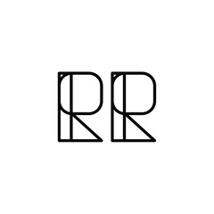 RR monogram logo design letter text name symbol monochrome logotype alphabet character simple logo