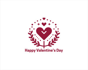 happy valentine's day logo design.