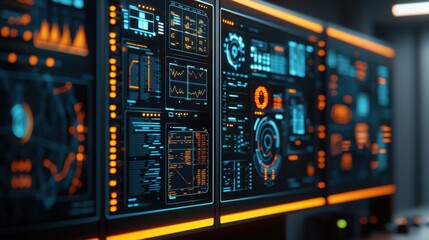 Obraz premium Digital control rooms for supply chain resilience and risk management