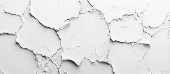 Obraz premium Cracked White Paint Texture on Wall with Copy Space