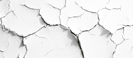 Obraz premium Cracked White Plaster Texture Background with Visible Cracks