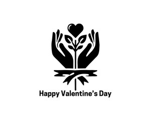 Valentine's day logo design template.