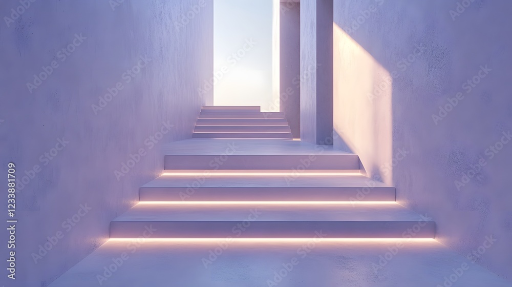 Aufkleber elegant and captivating architectural stairway with striking geometric patterns clean lines and dram