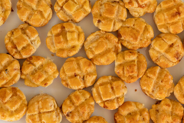 Close-up of traditional homemade scones.