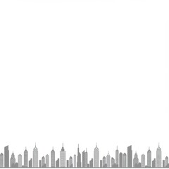 Fototapeta premium Minimalist City Skyline Illustration in Monochrome for Urban Design and Architecture Templates