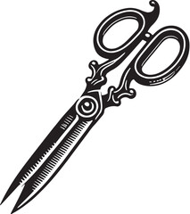 Black Kitchen Scissors Silhouette Vector, High Quality Illustration on White Background