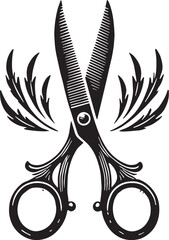 Black Kitchen Scissors Silhouette Vector, High Quality Illustration on White Background