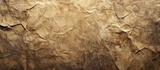 Textured crumpled brown paper background with visible creases and folds ideal for graphic design projects Copy Space