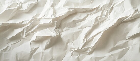 Obraz premium White crumpled paper texture background with visible creases and folds suitable for overlaying text Copy Space