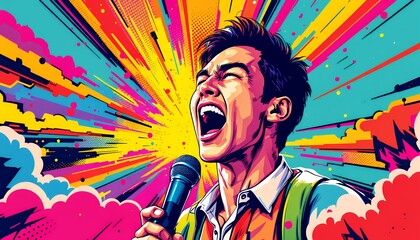 Vibrant Singer: A Burst of Colorful Energy