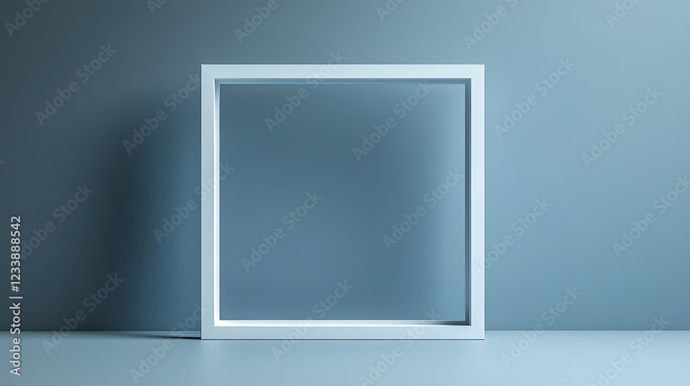 Aufkleber minimalist modern blue and white geometric frame background set in a clean simple studio space this 