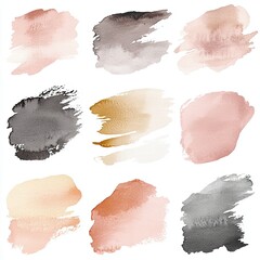 Abstract watercolor palette featuring soft shades on a textured background for creative projects