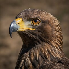 Obraz premium A close-up of a golden eagle’s piercing eyes.