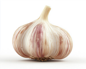 Cleanly rendered garlic clove on a pure white background, ideal for professional ads.