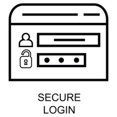 Secure Login Icon. Vector Icon Design