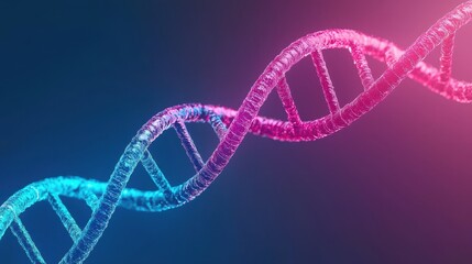 Colorful DNA Helix on Black Background for Science