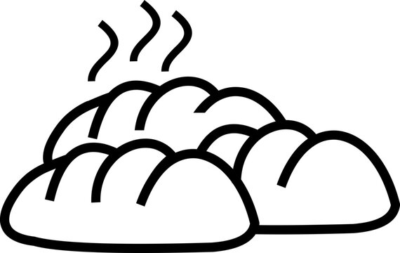 black bread loaves with steam clip art preview