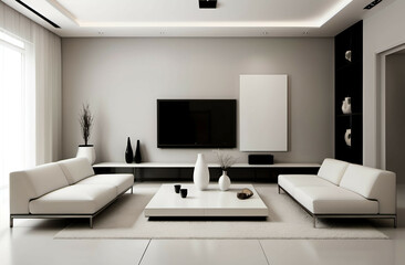 Minimalist interior design of modern living room