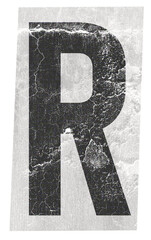 letter R klipping cut out paper collage