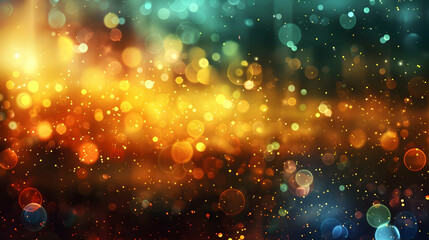 Obraz premium A vibrant bokeh background featuring colorful light orbs and a dreamy atmosphere.