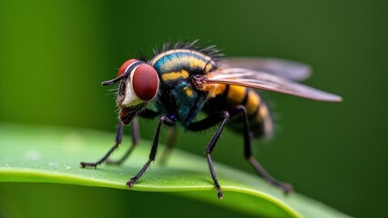 A clear, crisp shot of a cleg fly, showcasing its body features.