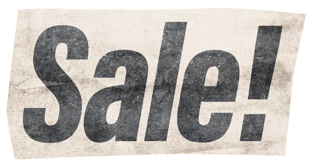 Sale Text klipping cut out paper collage