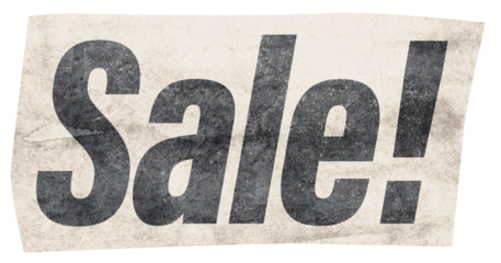 Sale Text klipping cut out paper collage