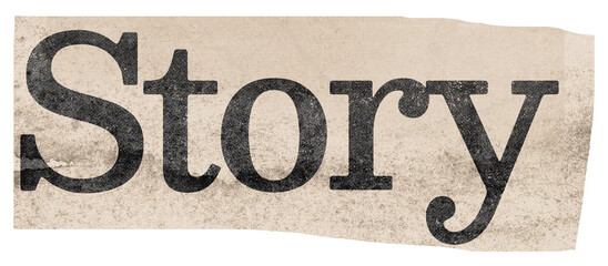 Story Text klipping cut out paper collage