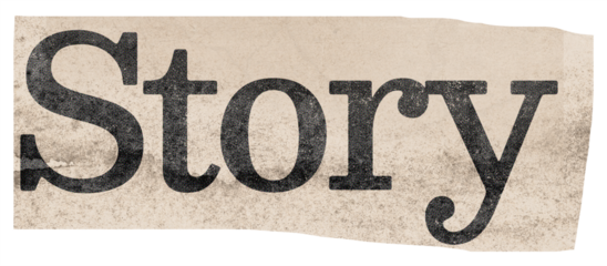 Story Text klipping cut out paper collage