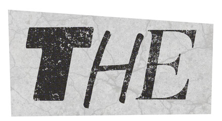 The Text klipping cut out paper collage