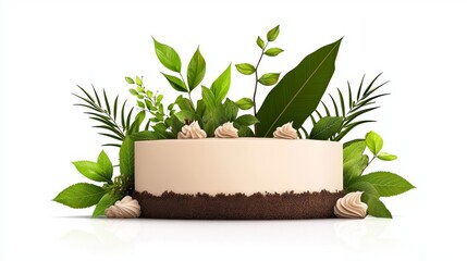 Realistic Botanical Cake Design for Nature-Themed Birthday Celebrations