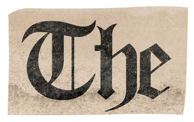 The Text klipping cut out paper collage