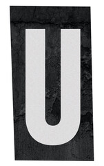 letter U klipping cut out paper collage