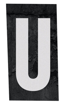 letter U klipping cut out paper collage