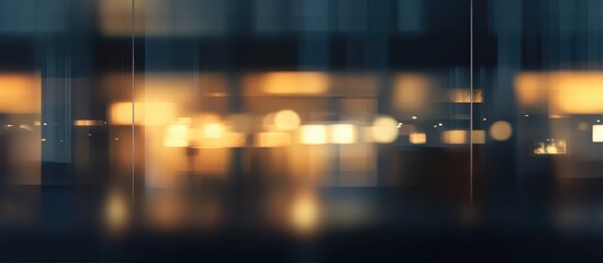 Abstract urban nightscape with blurred lights and reflections