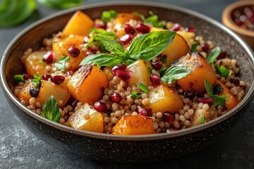 Roasted Squash, Pomegranate & Barley Bowl