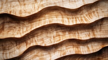 Wood grain texture with wavy patterns and highlighted natural variations in a close-up view Copy Space