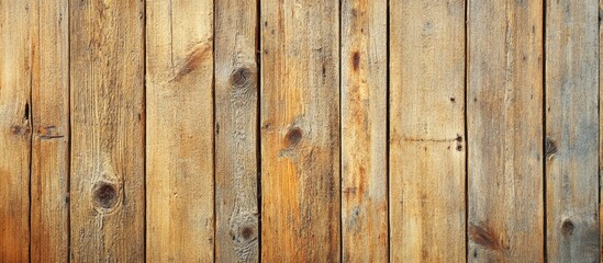 Obraz premium Textured wooden plank surface with visible knots and grain variations ideal for backgrounds or design elements Copy Space