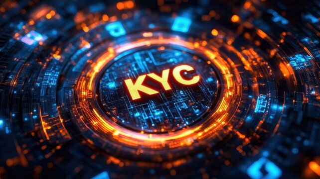 Secure digital network rendering for kyc compliance virtual environment abstract technology concept