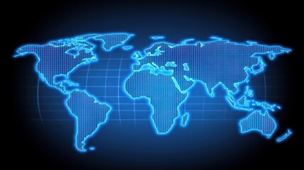 Naklejka premium Global Network: A Digital World Map