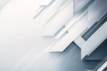 Obraz premium Abstract Geometric Design in Shades of White and Gray