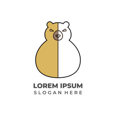 Majestic Grizzly Bear with Powerful Forest Spirit Lineart Style