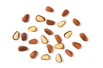 pine nuts isolated on white background
