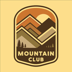 A mountain and sun sticker with the words mountain and co