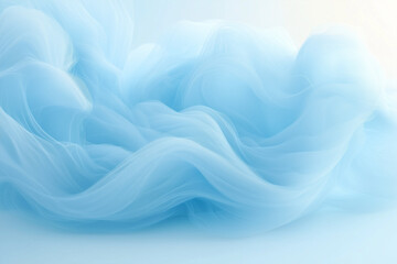 透明感のある、青い流れる波模様の抽象的背景