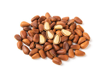 pine nuts isolated on white background
