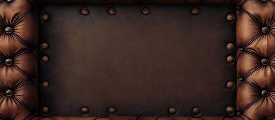Naklejka premium Vintage leather tufted framed background with copy space