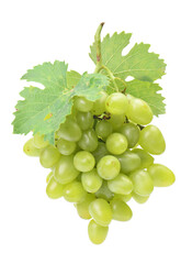 Bunch of green grapes isolated